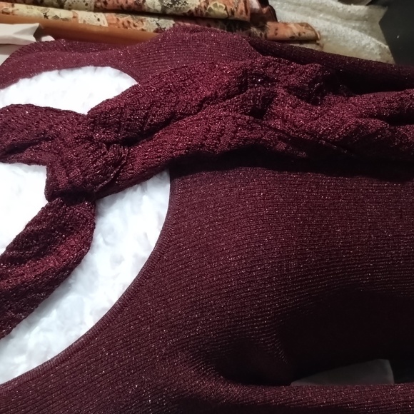 Coldwater Creek knit sweater with scarf sparkle Large - Picture 4 of 11